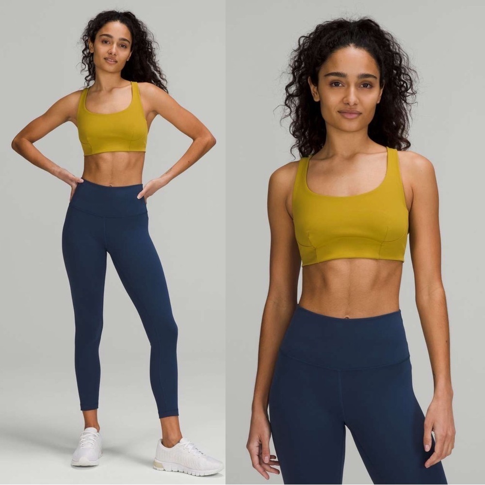 Lululemon • Wunder Train Bra Medium Support C/D Cup Auric Gold chartreuse green
